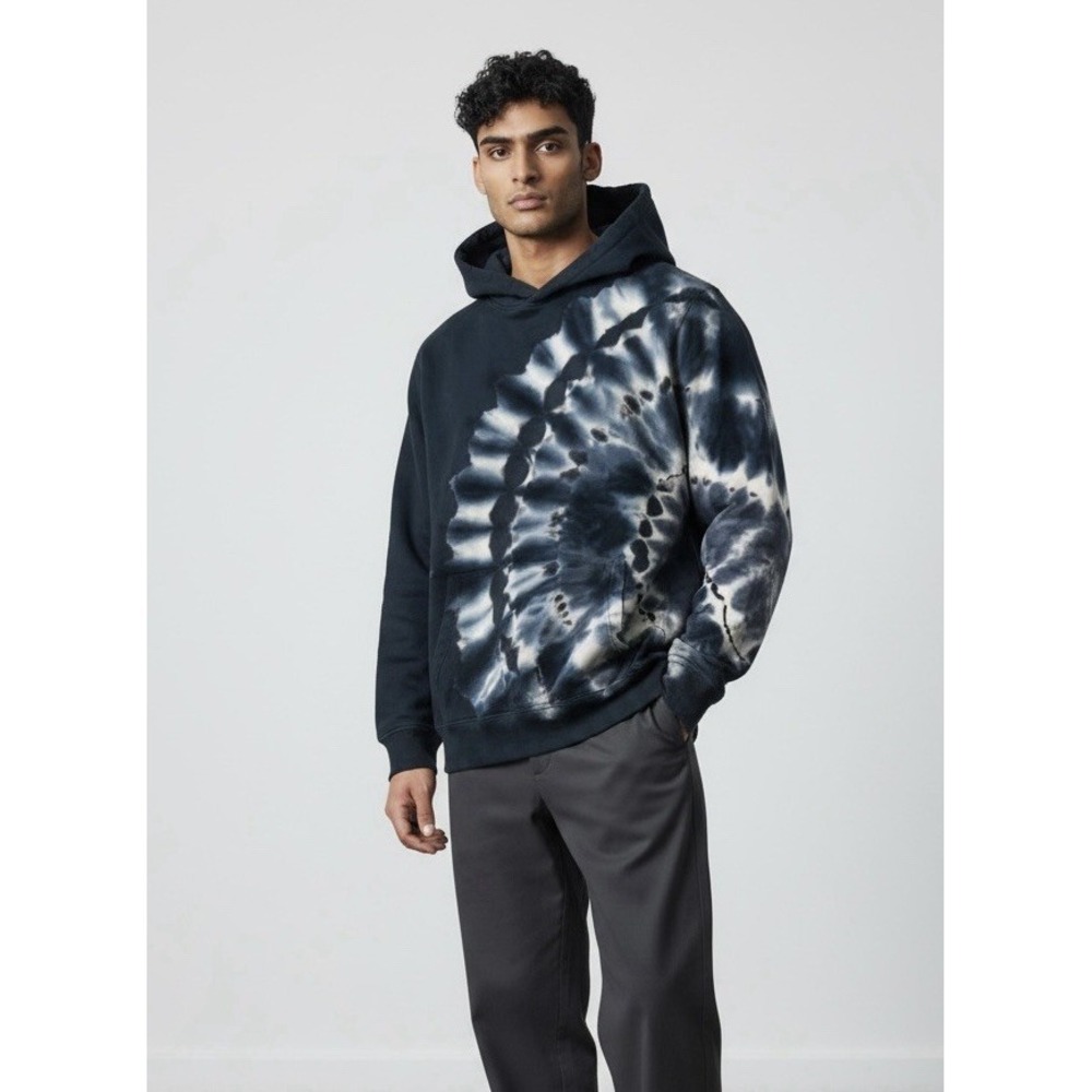 Shades Of Grey By Micah Cohen Black White Tie Dye Hoodie XXS Designer